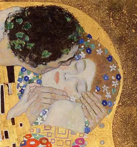 Drucke von XAM291604 Die Küsse der Veronika ,1907 -08 (Öl auf Leinwand) Gustav Klimt Drucke: Die Küsse, 1907-08 (Öl auf Leinwand) (Detaillierung Nr. 601)
