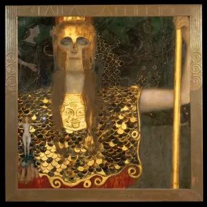Drucke von Kunstwerk XAM37356 Minerva oder Pallas Athene von Klimt aus dem Jahr 1898 ist ein Gemälde auf Leinwand. Es wurde im Jahre 1862 geboren und starb 1918 Gustav Klimt Drucke: Minerva oder Pallas Athene, 1898 (Öl auf Leinwand)