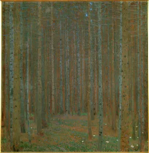 Drucke von ELS9199466 Tannenwald, 1902 (Öl auf Leinwand) von Klimt, Gustav (1862-1918); 90x89 cm; Galerie Würthle, Wien, Österreich; (add.info.: Tannenwald) Gustav Klimt Drucke: Pineforest, 1902 (Öl auf Leinwand)