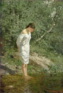 Wasserreflexe In Der Malerei Drucke: Anna am Wasser, 1878 (Öl auf Leinwand)