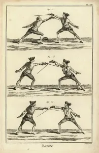 Historical Fencing Images Drucke: Return in second after card over arm