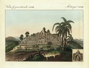 Buddhist Temples Asia Drucke: Buddhist Temple of Borobudur, Java
