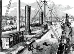 Great Eastern Ship Drucke: The Great Eastern used during the creation of the Atlantic Telegraph, 1850