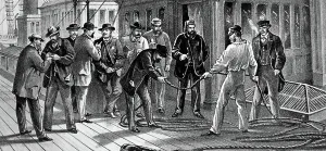 Great Eastern Ship Drucke: The Great Eastern used during the creation of the Atlantic Telegraph, 1850
