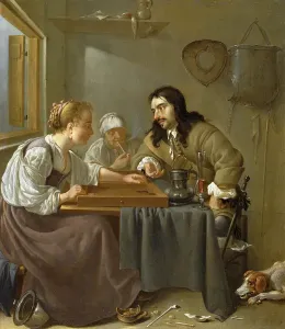 Ein Paar spielt Schach auf einem Tisch