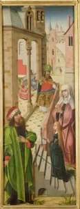 Late Gothic Artwork Drucke: The Presentation of the Virgin, left panel of triptych, late 15th-early 16th century