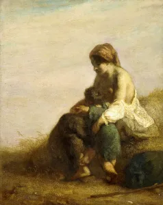 Die Wanderer, (Öl auf Leinwand).