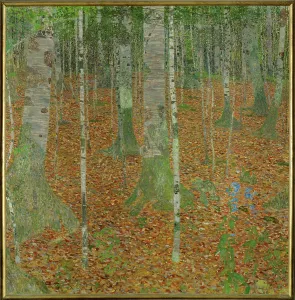 Drucke von ELS9199457 Birkenhain (Buchenhain), 1903 (Öl auf Leinwand) von Klimt, Gustav (1862-1918); 110x110 cm; Privatsammlung; (zusätzliche Informationen: Buchenwald (Birkenwald) Gustav Klimt Drucke: Buchenwälder (Birkenwälder), 1903 (Öl auf Leinwand)