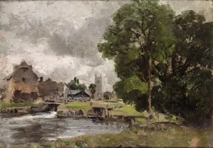 John Constable Artwork Drucke: Dedham Lock and Mill