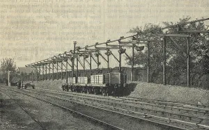 Civil Engineering History Drucke: Telpherage: Sussex Cement Company's wire rope railway at Glynde, Sussex, England, 1885