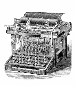 Vintage Typewriter Drucke: old typewriter machine