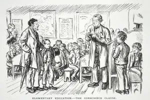 English Education History Drucke: Elementary Education - the conscience clause (litho)