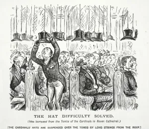 Punch Magazine Satire Drucke: The Hat Difficulty Solved (litho)