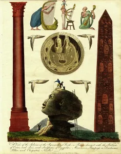 Egyptian Antiquities Drucke: A View of the Sphinx at the Pyramids at Gizeh