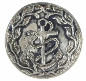 Britischer Marinemannes Offiziers silbernes Repoussé-Knopf