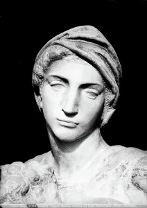 Drucke von FAF3563888 Madonna, Detail der Skulptur Madonna und Kind; Werk von Michelangelo Buonarroti, Neues Sakristei der Basilika S Michelangelo Buonarroti Drucke: Madonna, Detail der Skulptur Madonna und Kind; Werk von Michelangelo Buonarroti