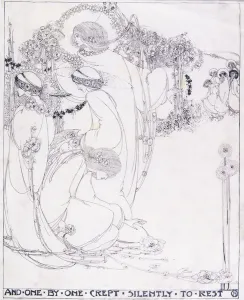 Und Einer nach dem anderen schlich sich leise zur Ruhe, um 1902-3 (Bleistift auf Vellum).