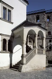Innenhof, Rakoczi-Var-Schloss, Sarospatak, Wohnsitz von Ferenc II. Rákóczi, Söldnerführer und ungarischer Patriot des 18. Jahrhunderts.