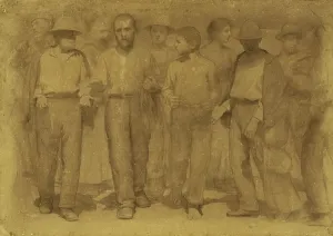 Italian Modern Art Drucke: Group of workers, study for fourth state