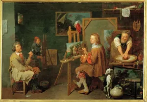 Old Master Paintings France Drucke: Painter's study