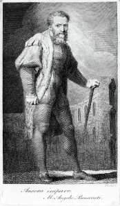 Drucke von XJF701454 Ancora imparo, von William Blake, Illustration aus Lectures on Painting von Henry Fuseli Michelangelo Buonarroti Drucke: Ich lebe weiter, von William Blake gezeichnet