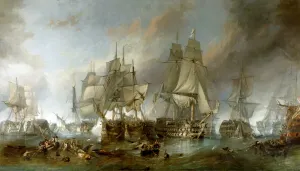 Bildende Kunst Drucke: Die Schlacht von Trafalgar