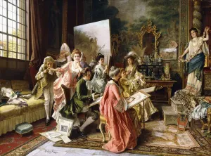 Die Kunstklasse, (Öl auf Leinwand).