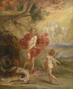 Apollo Mythology Drucke: Apollo and Python (oil on canvas)