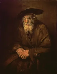 Drucke von Porträt eines alten Juden (Öl auf Leinwand) von Rembrandt Harmensz Rembrandt Drucke: Porträt eines alten Juden (Öl auf Leinwand)