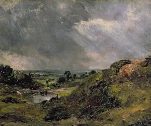 Wetter Drucke: Hampstead Heath, Branche-Hügel-Teich, 1828 (Öl auf Leinwand)
