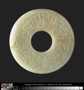 Pi, interlocking cloud patterns, mid 11th-mid 3rd century B.C. (nephrite)