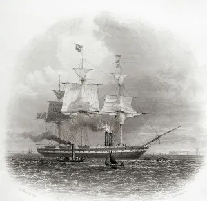 Steamship History Drucke: The S.S. Great Britain leaving Liverpool