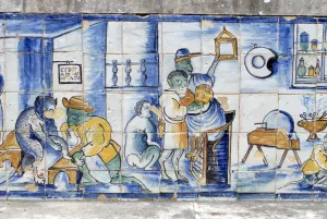 Lisbon Portugal Architecture Drucke: Patterned tiling (ceramic tiles)