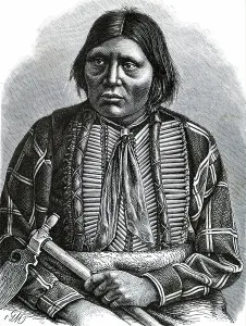 Vintage Native American Images Drucke: Grey Eagle an Apache chief