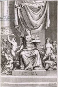 Ethik, Frontispiz zum Buch 1 Teil 10 von "Die Prinzipien der Philosophie