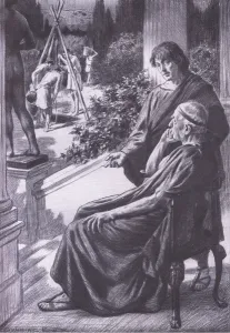 Demetrius löst ein schwieriges Problem, Bibbys Annual, 1916-1917 (Litho).