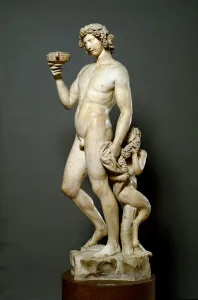Drucke von LRI4594699 Bacchus Drunk Marble sculpture by Michelangelo Buonarroti called Michelangelo (Michelangelo oder Michelangelo, 1475 - 1564). 1497-1499 Dim Michelangelo Buonarroti Drucke: Bacchus, betrunkener Marmorskulptur von Michelangelo Buonarroti genannt Michelangelo.
