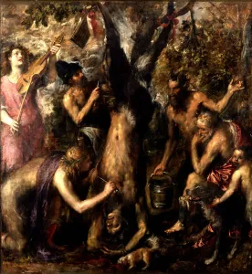 Drucke von 3.892.963 Flaying of Mars von Titian (Tiziano Vecellio) (ca. 1488-1576); Foto © Derek Bayes . Alle Rechte vorbehalten 2022 Tizian Drucke: Die Entblößung von Mars yas.