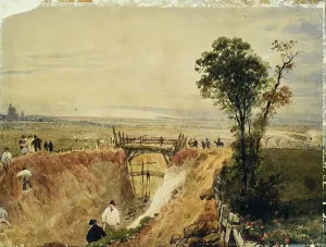 Machung der Bahnstrecke von Shoreham um 1840 (Wasserfarbe auf Papier)