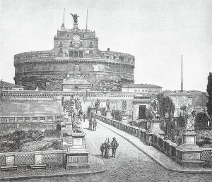 Das Mausoleum Hadrians, gewöhnlich als Castel SantAngelo bekannt.