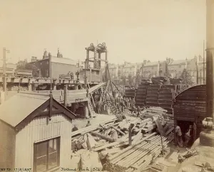 London Underground History Drucke: Construction of the London Underground: the worksite at Holland Park