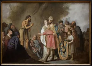 Johannes der Taufertummler predigt vor dem Herodes, Gemälde von Pieter Fransz de Grebber