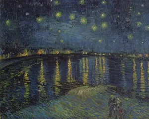 Drucke von XIR60960 Sternennacht über den Rhon Impressionistische Gemälde Drucke: Die Sterne über dem Rhein, 1888 (Öl auf Leinwand)