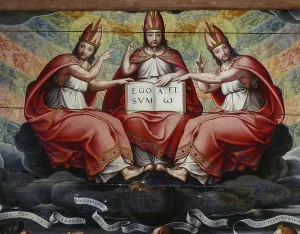 Holy Trinity Painting Drucke: The Trinity, central panel of the altarpiece of the Trinity