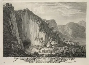 British Landscape Drucke: The rocks & cavern at Castleton