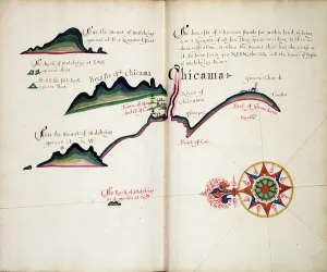 South America Maps Drucke: Chicama, 1685 (bound sheet)