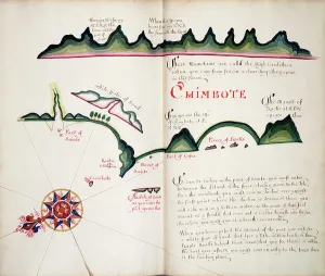 Colourful Coastal Scene Drucke: Chimbote, 1685 (bound sheet)