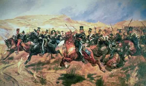 Bataillon der Leichttruppen, Balaklava am 25. Oktober 1854 (Farbdruck)