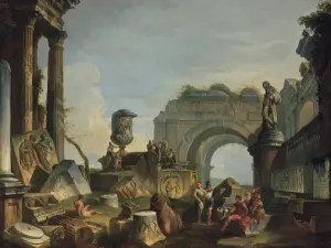 Giovanni Paolo Panini Artist Drucke: Classical Scene with figures
