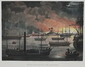 Southeast Asia History Drucke: The Conflagration of Dalla on the Rangoon River